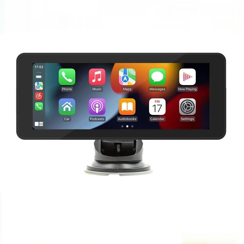 Portable wireless car video player with 6.86-inch IPS screen showing clear display
