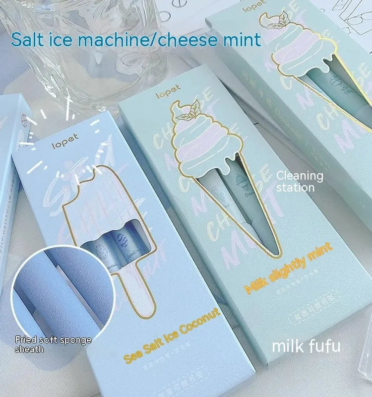 Four Ice Cream Sponge Press neutral pens with 0.5mm tips in Cheese Mint and Sea Salt Ice Cup colours