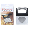 Stainless steel potato wave knife for crinkle cutting vegetables, shown in black or white.