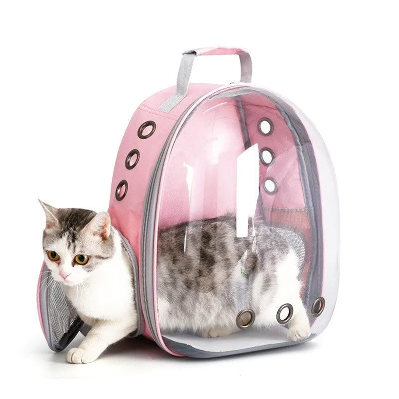 Transparent astronaut cat diaper bag with side opening in various solid colours