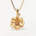 Women's creative all-match flower pendant necklace made of 304 stainless steel with 18K gold electroplating, 45cm chain length