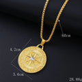 Geometric gold pendant necklace with diamond-cut zircon detailing on alloy material