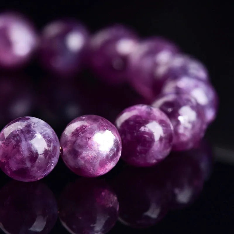 Grandmother crystal bracelet with geometric purple beads in Korean style design