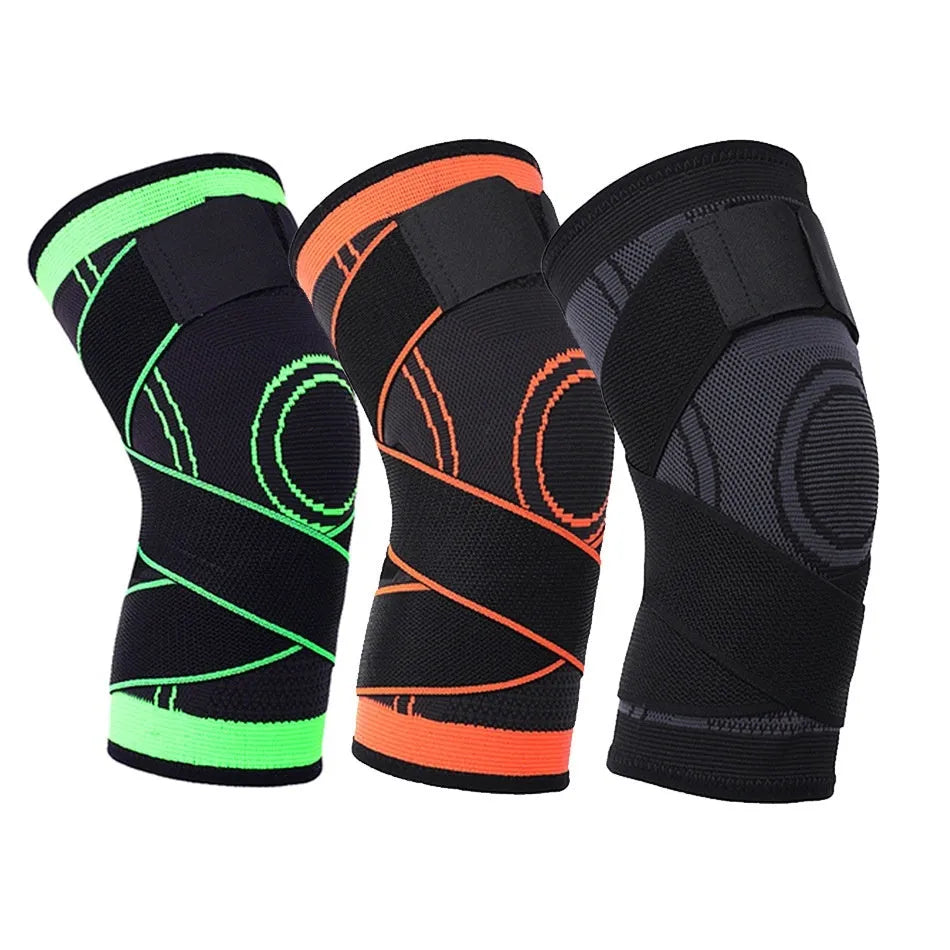 Pair of non-slip nylon knee pads for sports protection in one of six available colours.