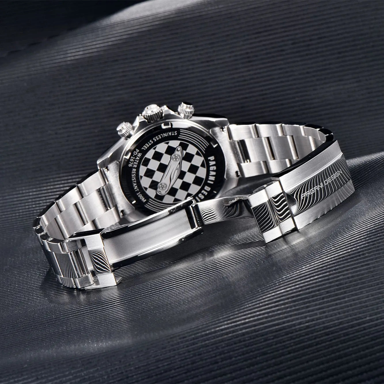 Berjani men's stainless steel chronograph watch with Seiko movement and 40mm dial