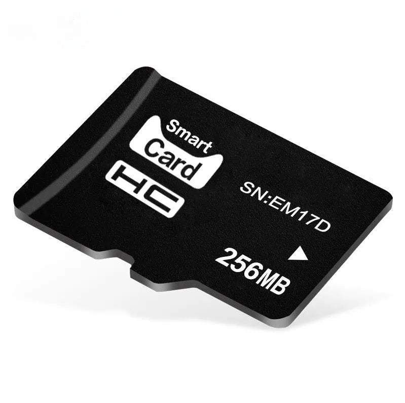 256MB TF series microSD memory card shown with dimensions of 11mm by 15mm.