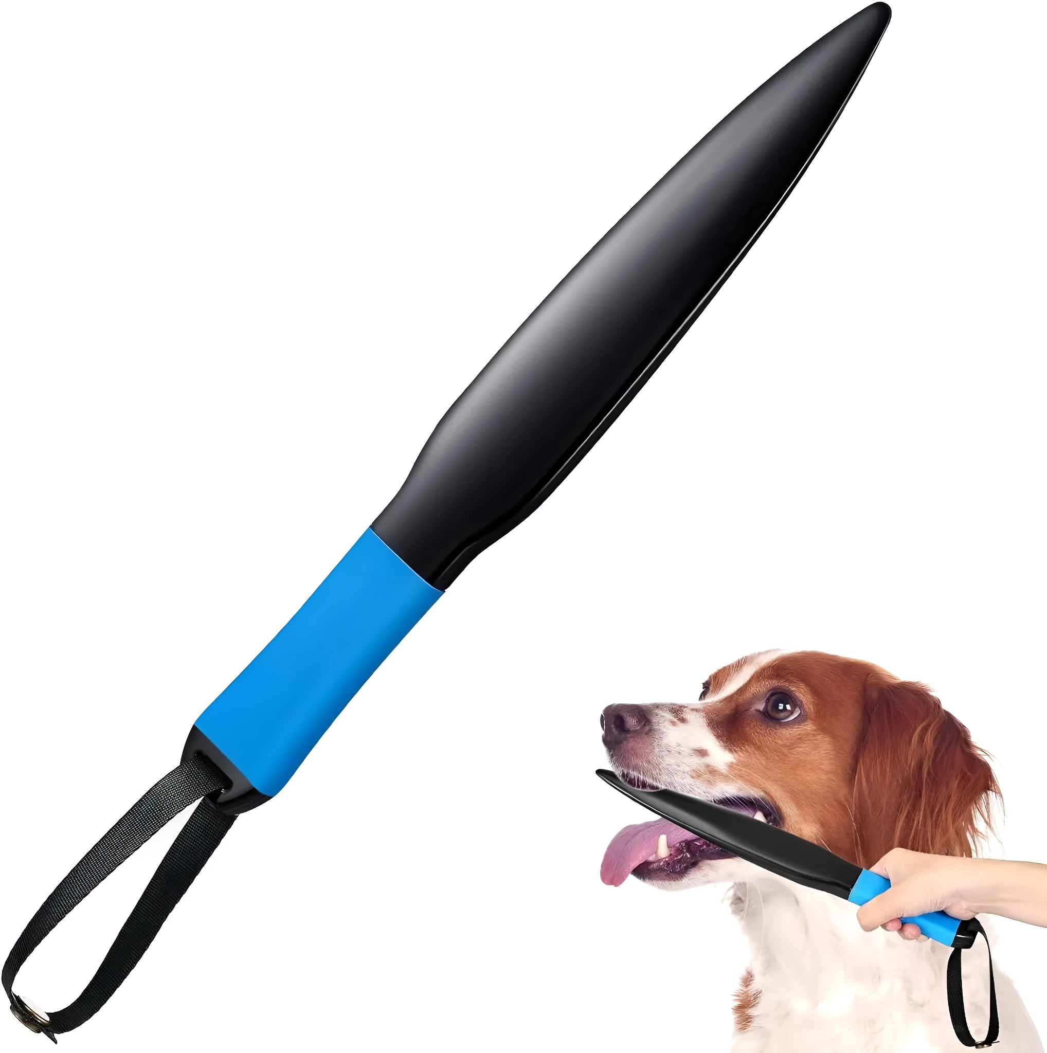 35cm long nylon dog break stick with blue handle for training small medium dogs