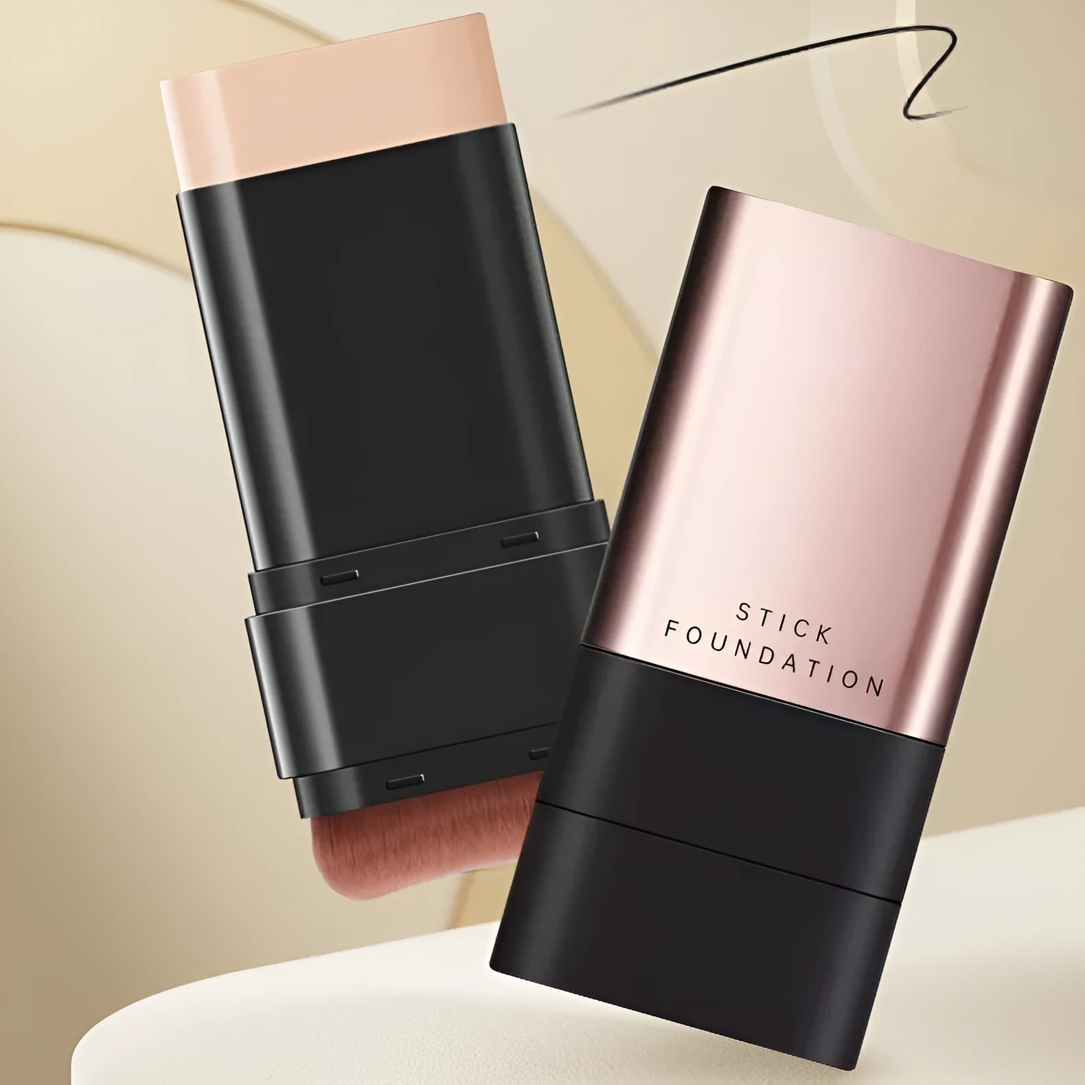 Flawless Water Light Eraser Stick Foundation in bright white and natural colour shades with brush included