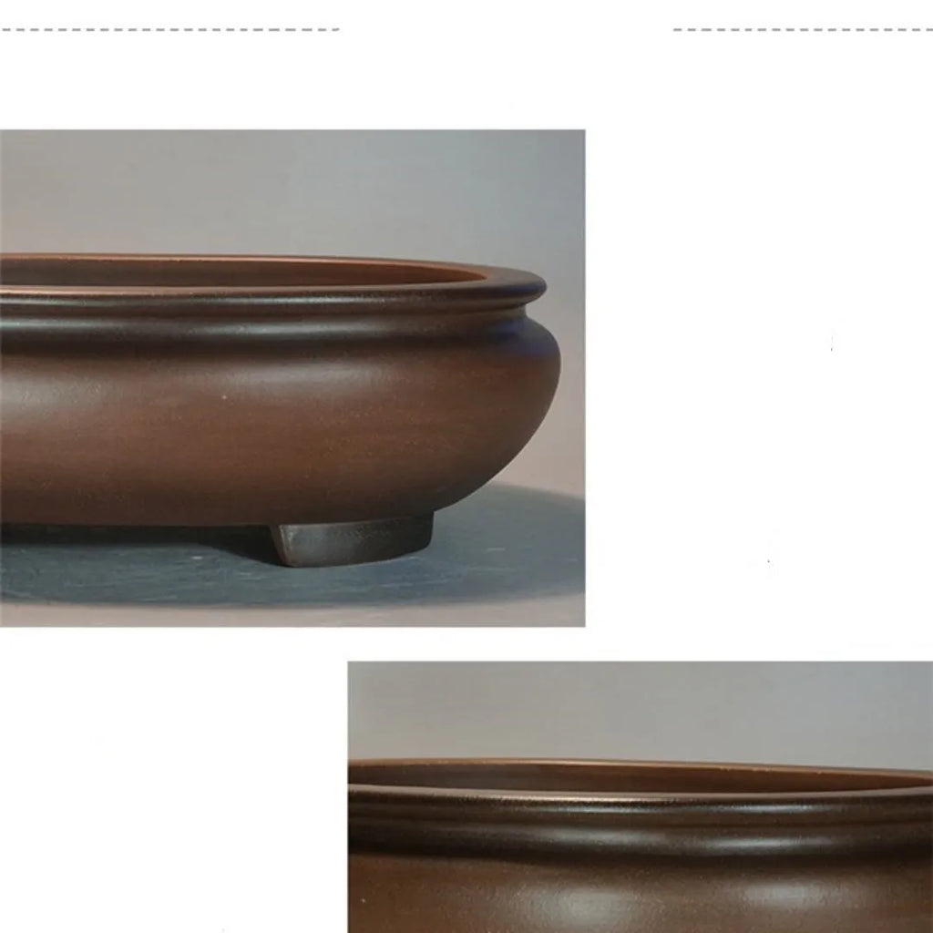 Purple clay classical handcrafted desktop flowerpot 58cm for indoor gardening