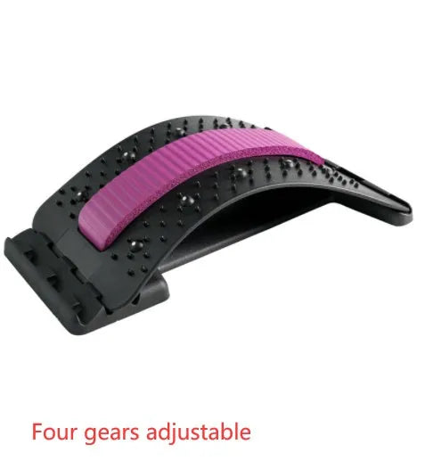 Adjustable back cracker massager with multiple massage heads in rectangular trapezoid shape
