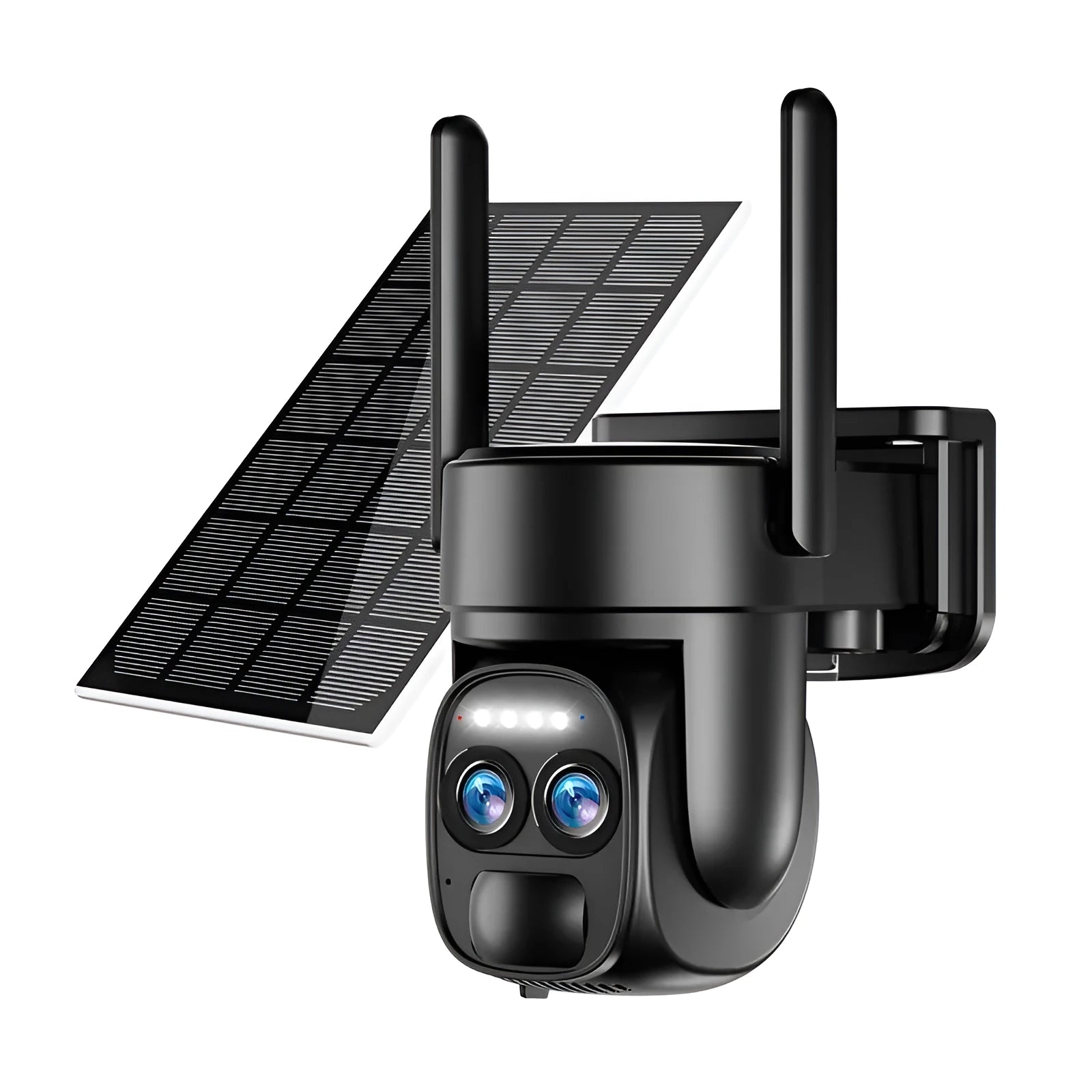 Solar-powered 8x zoom surveillance camera with full colour night vision for outdoor security