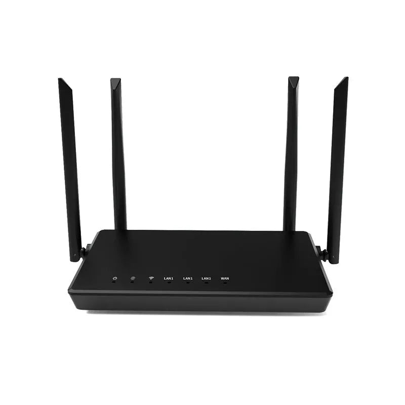 Portable 300m wifi router in black or white with 5 ports including 4 LAN connections
