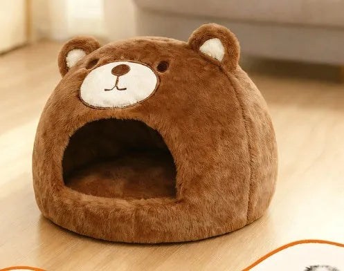 Closed white faced bear cat nest 42 by 42 by 33 cm cloth construction