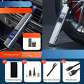 Wireless digital display car air compressor and vacuum cleaner unit with accessories