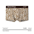 Men's leopard print polyester ice silk underwear pants in mid-waist design