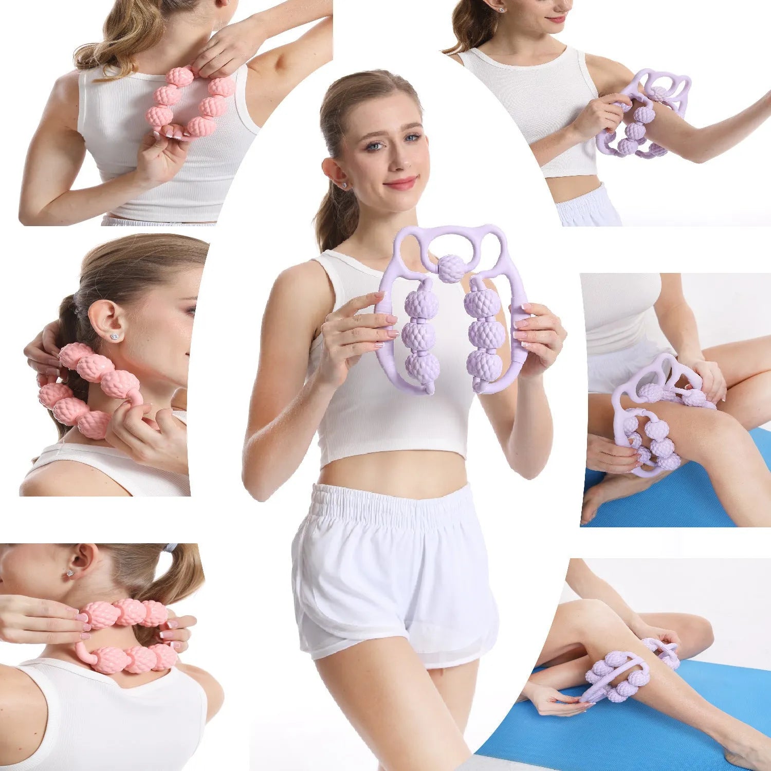 Bear-shaped double row ring clip leg massager in PP plastic with colour options