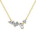 925 silver geometric zircon necklace for women, white finish option, electroplated pendant