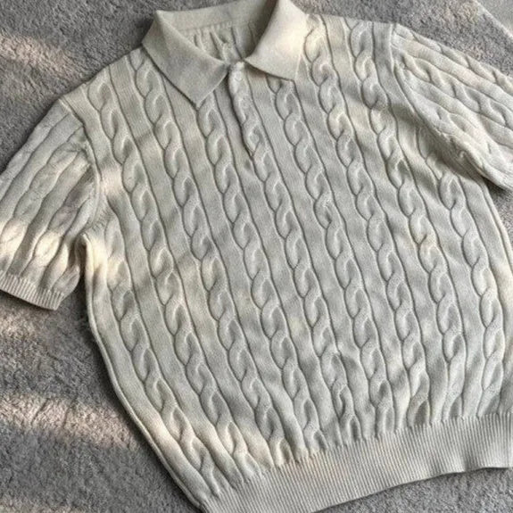 Short sleeve combed cotton knitted T-shirt in grey on a hanger, showing youth style.
