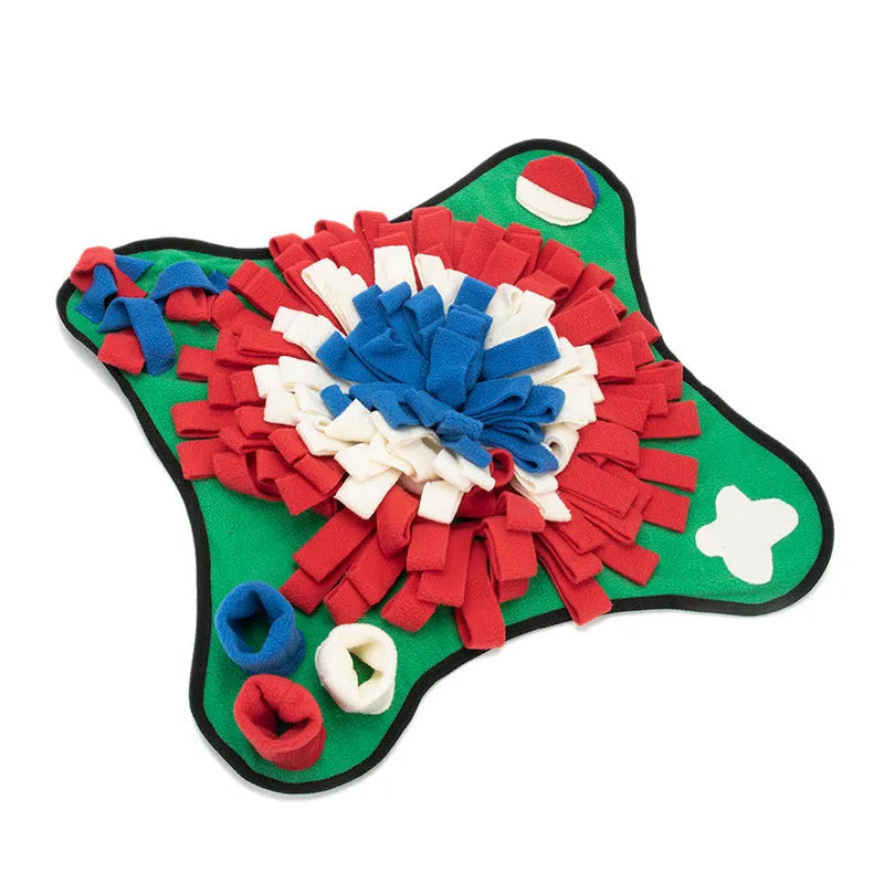 Fleece snuffle mat 45 cm for dogs with treat-dispensing folds
