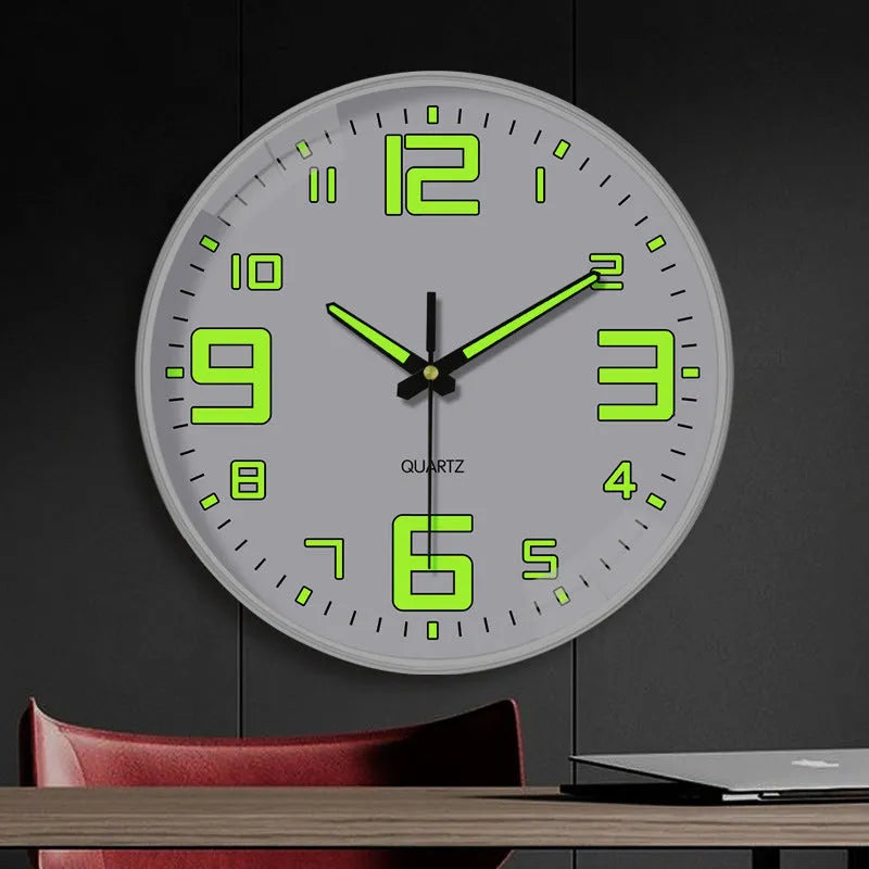 8 inch diameter luminous wall clock with modern plastic shell in colour option YG010.