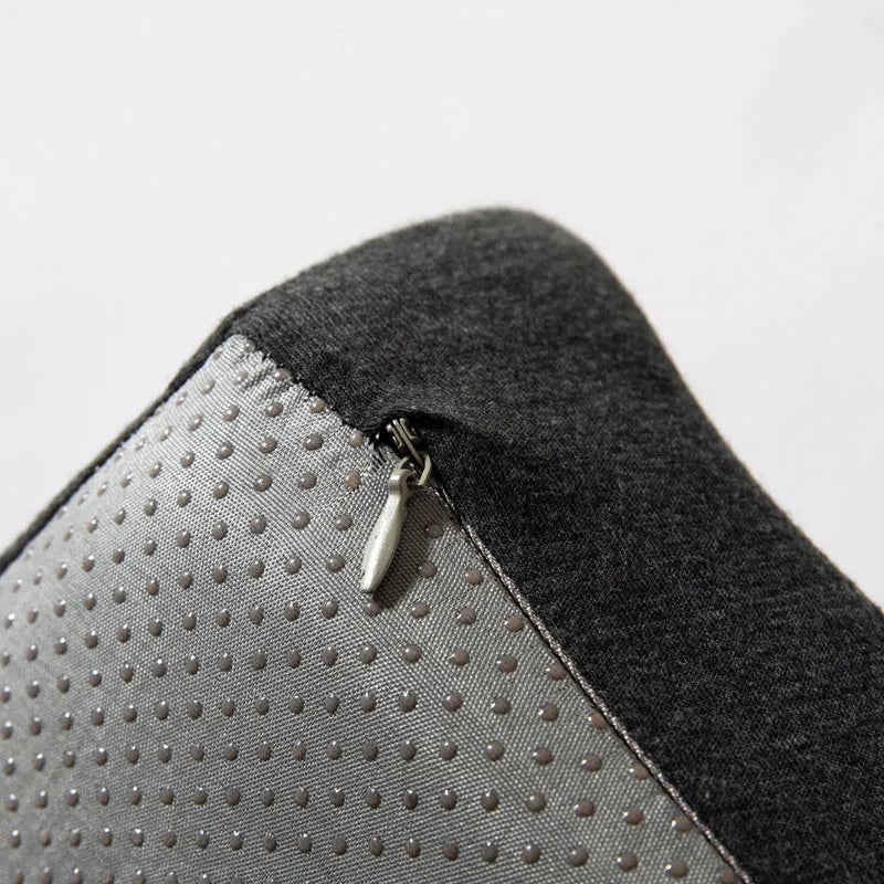 Memory foam office chair cushion in grey on desk chair