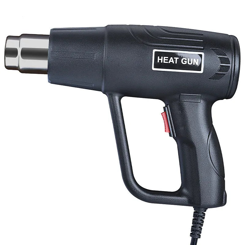 2000W industrial hot air gun with anti-slip grip, dual temperature gears, and grid air outlet.