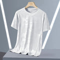 Men's plus size camouflage pattern nylon summer t-shirt with short sleeves and round neck
