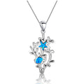Blue sea cucumber pendant on copper chain with electroplated finish, natural style design