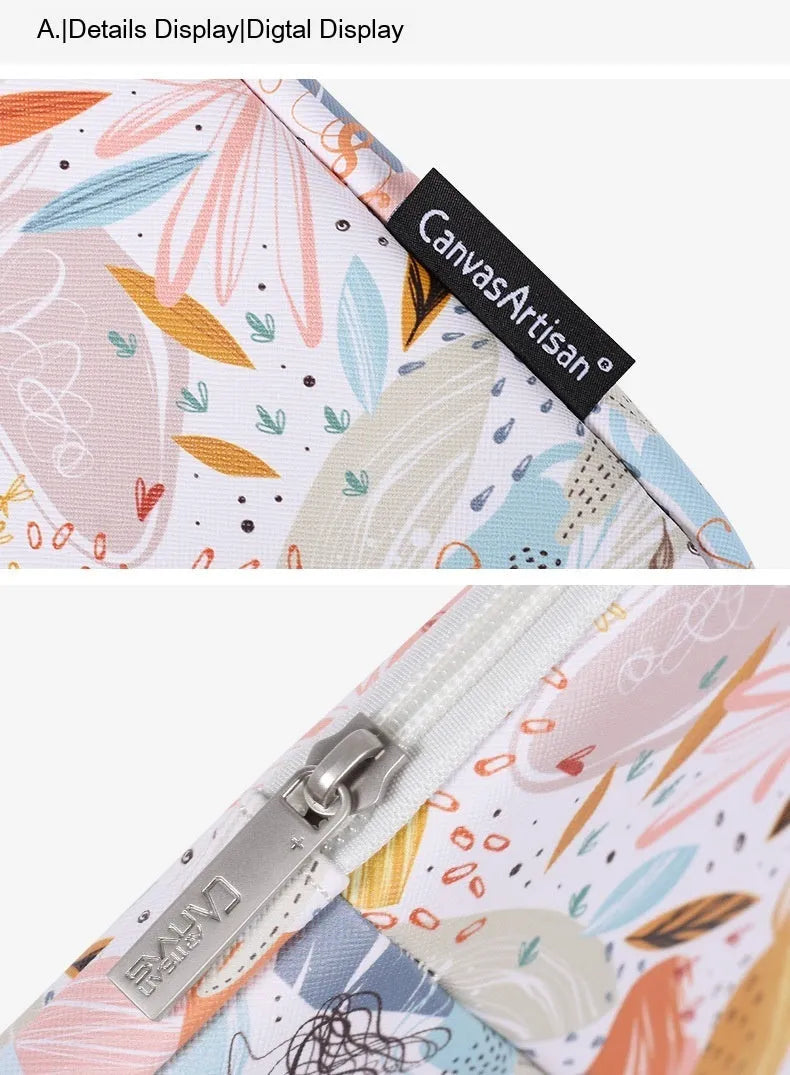 White PU leather waterproof laptop inner bag showing multiple size options from 11 to 15 inches