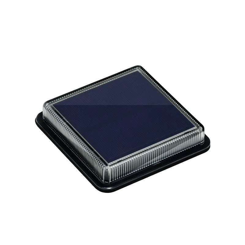 Solar floor tile lamp with aluminium alloy body and glass shade, outdoor LED courtyard and staircase light, 3000K 4000K 6000K