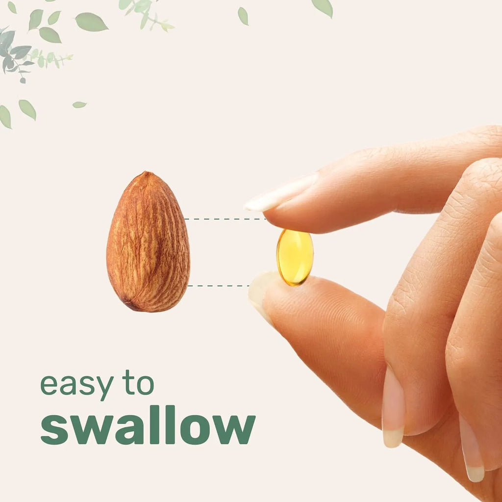 Butter black seed oil soft capsules supplement in packaging showing 180 or 300 tablet options