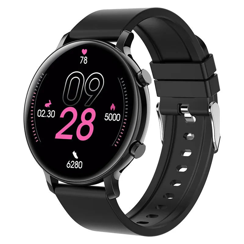 Bluetooth call smartwatch with stainless steel strap showing health metrics on 41-43mm screen