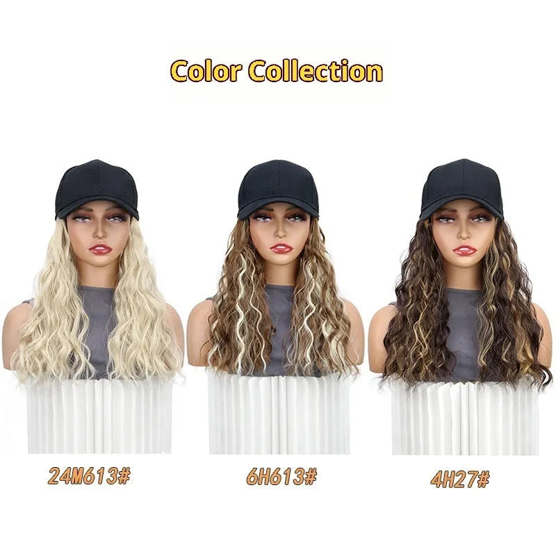 Women's mid-length peaked cap wig in high temperature fibre, available in multiple colours including 1B and 6H613