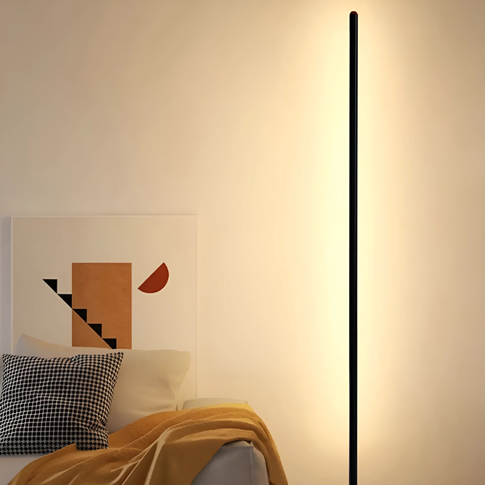 Vertical aluminum alloy floor lamp with LED light in modern simplicity design