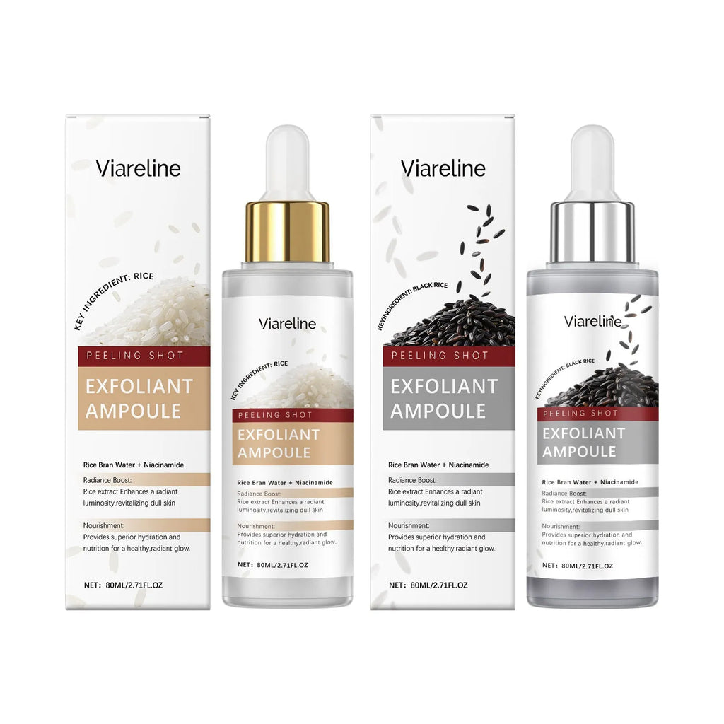 Black rice exfoliating liquid 80ml bottle with hyaluronic acid and niacinamide