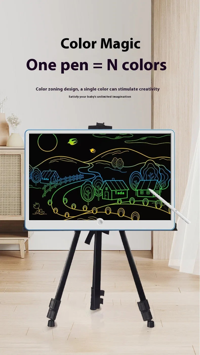 19-inch LCD children's drawing board in blue and white colour with electronic writing stylus