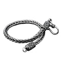 Vintage braided keel 925 silver bracelet for men retro wave style on wrist