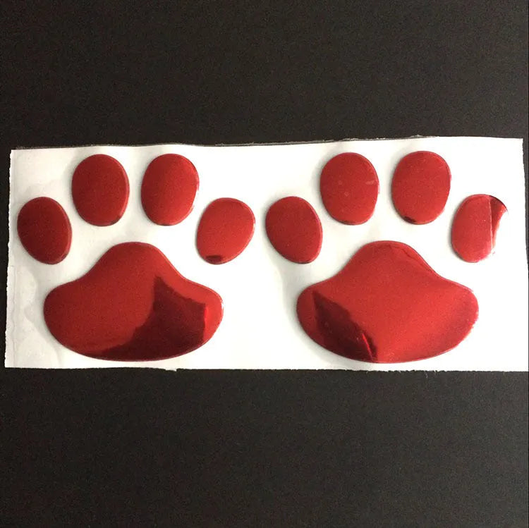7cm PVC car bumper sticker with footprints pattern and hand-shaped brush design