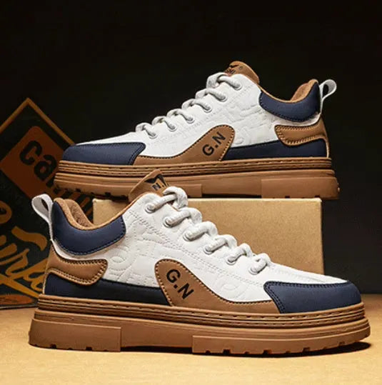 Black and white summer platform sneakers with thick rubber soles for height increase