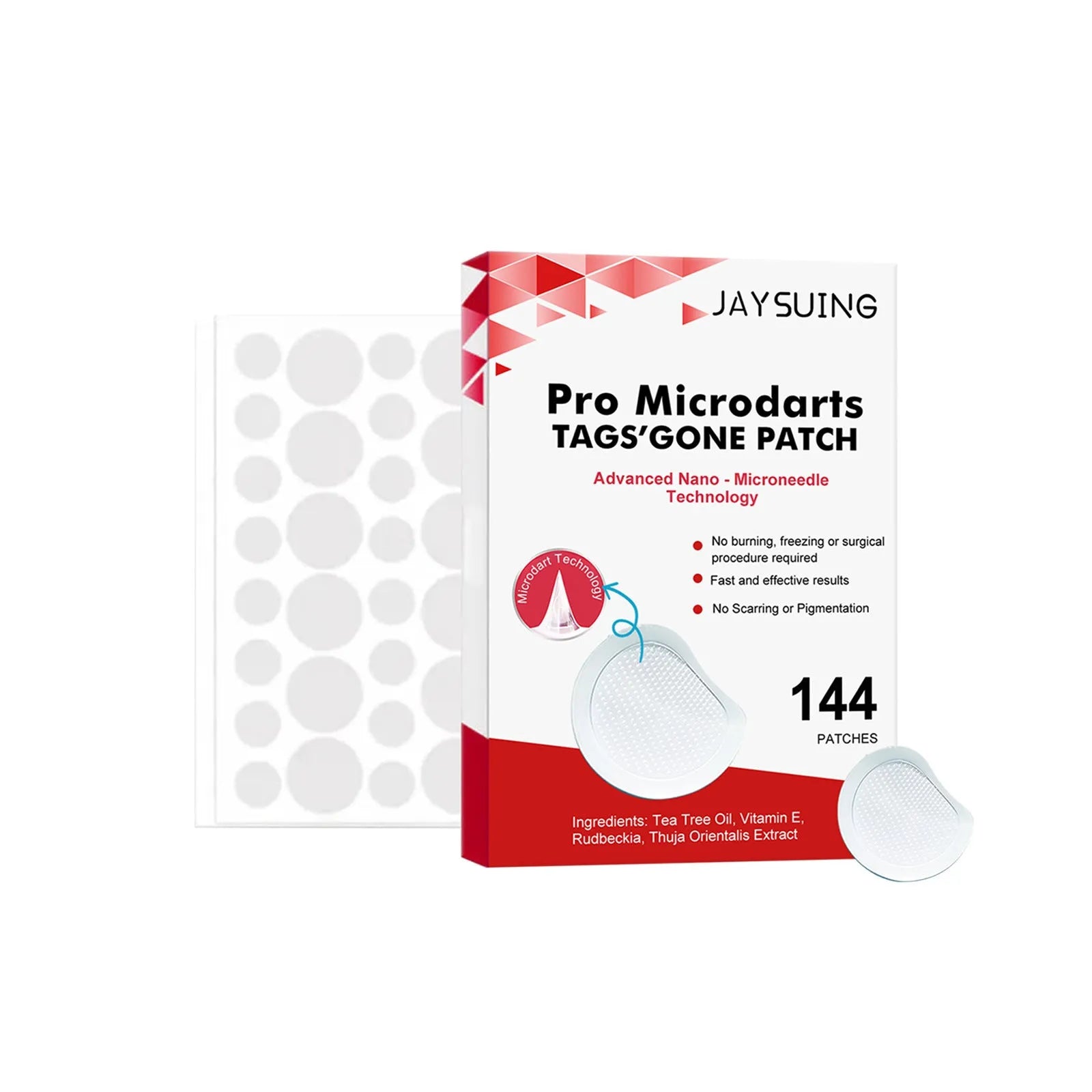 Micro needle wart removal care patches with tea tree oil and vitamin E in 144 patch treatment kit