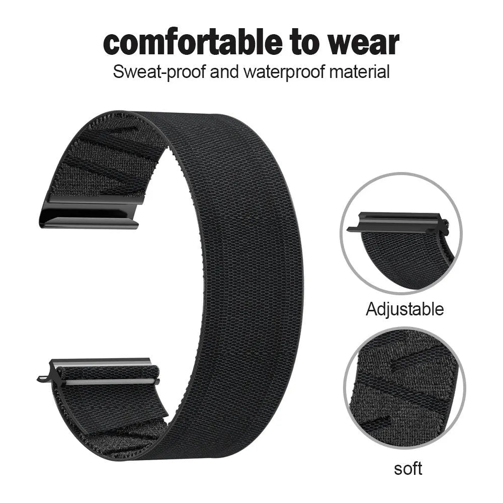 Geometric woven nylon sports watch strap for Whoop 5.0 in black