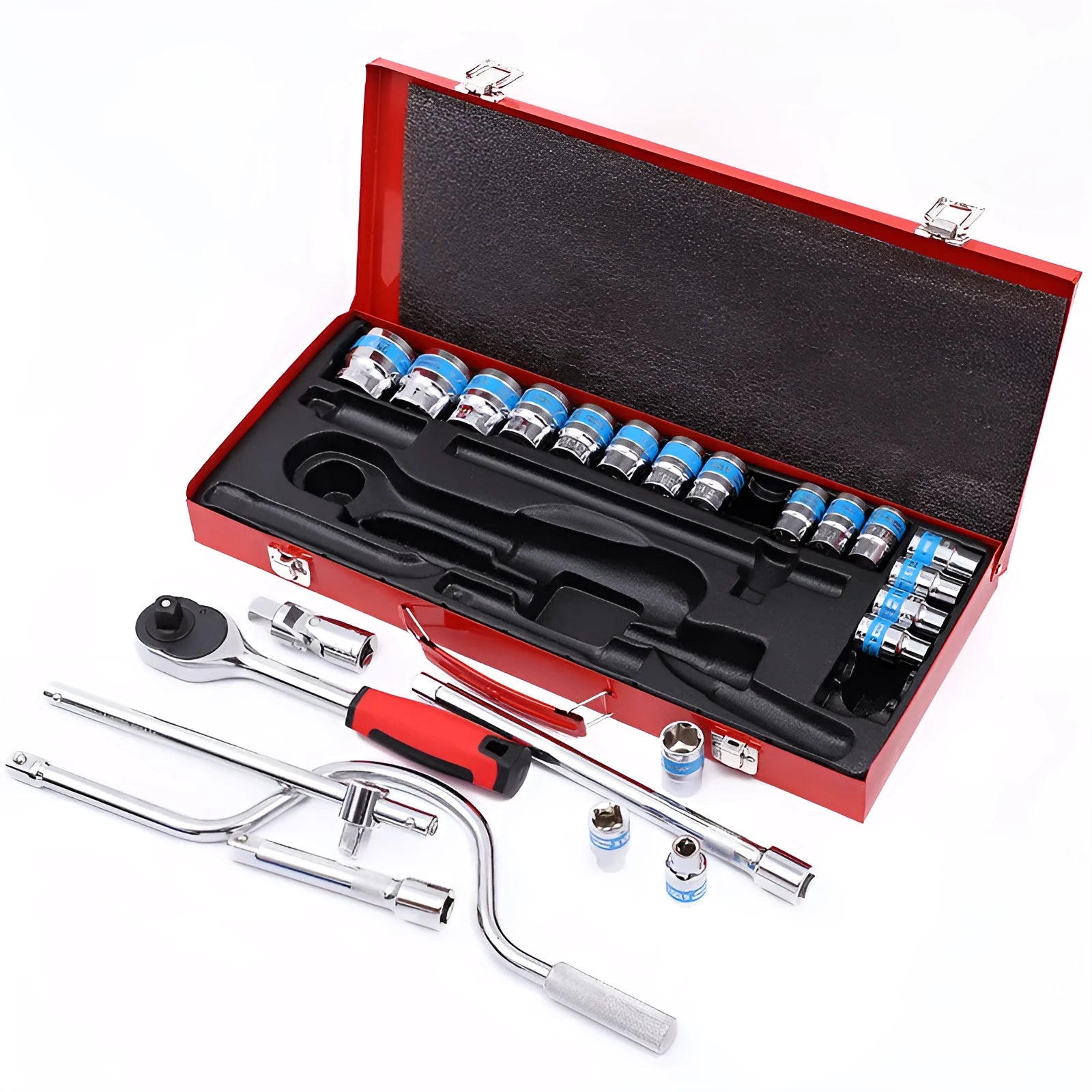 24-piece curved bow car repair wrench combination set with chrome vanadium steel tools