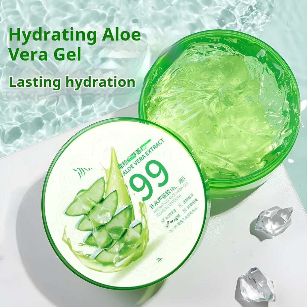 Aloe vera gel skincare product with 300g emulsion-gel formula containing aloe vera extract