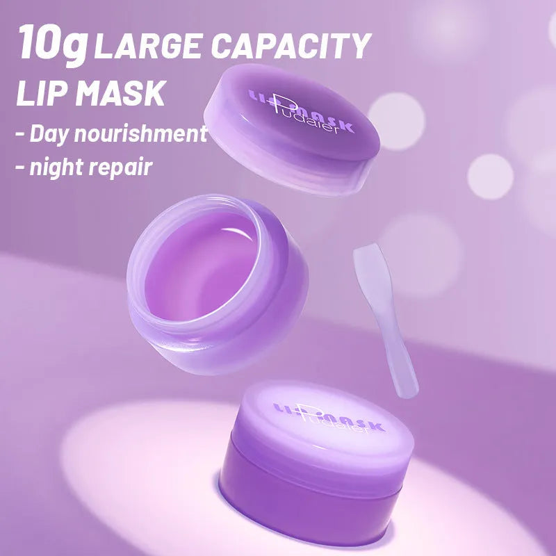 10ml exfoliating lip balm tub with applicator scraper for moisturising and softening cutin.