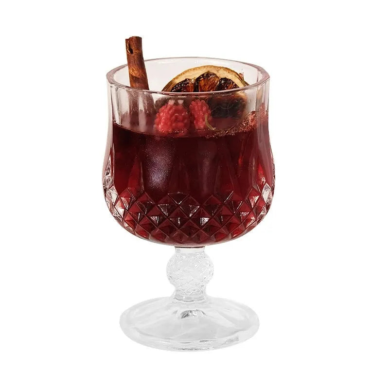 Glass wine goblet scented candle with crystal jelly wax and French mulled wine fragrance