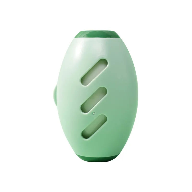 Green and white washable reusable gel lint roller ball for pet hair removal.