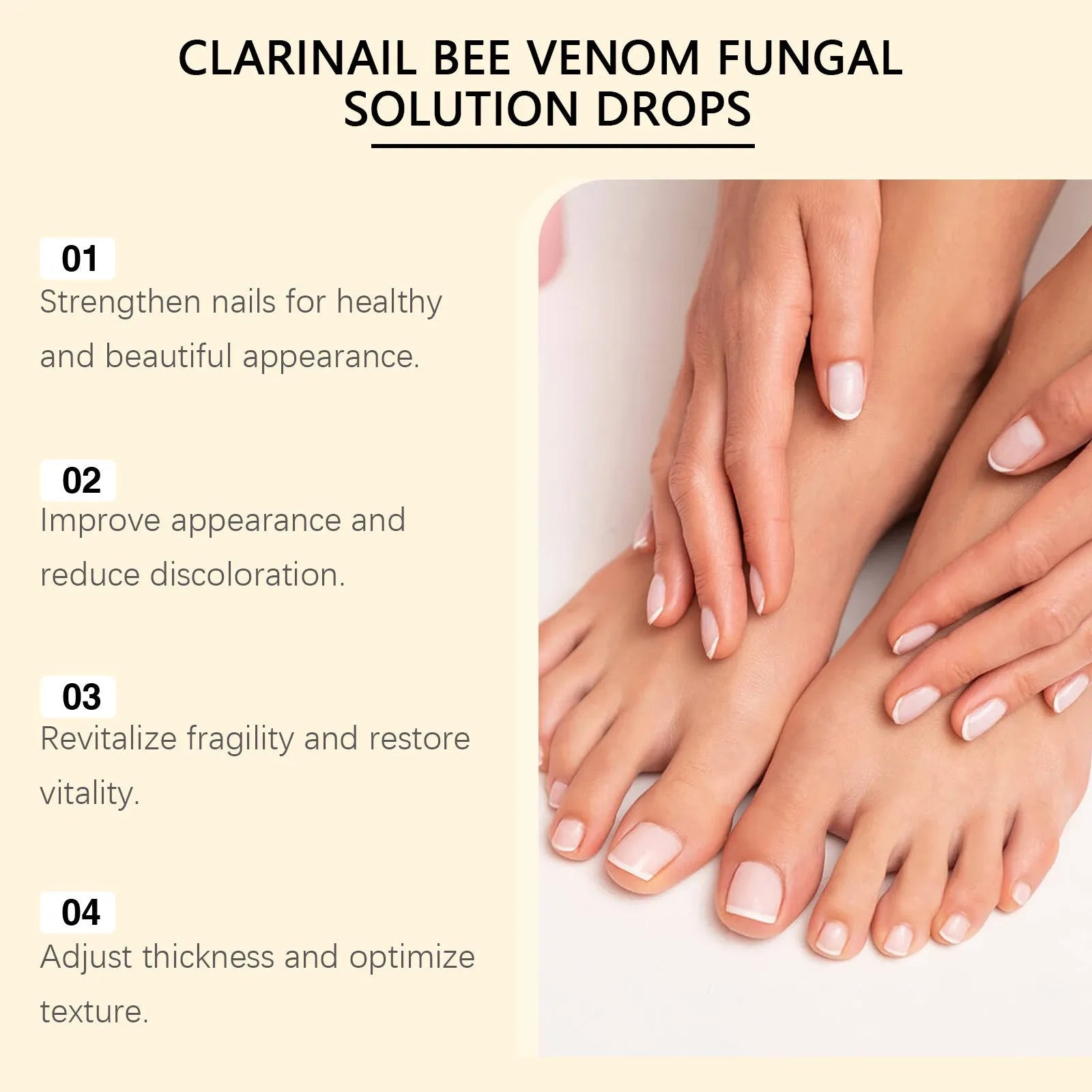 50ml bottle of nail fungus care solution with bee venom and peppermint oil