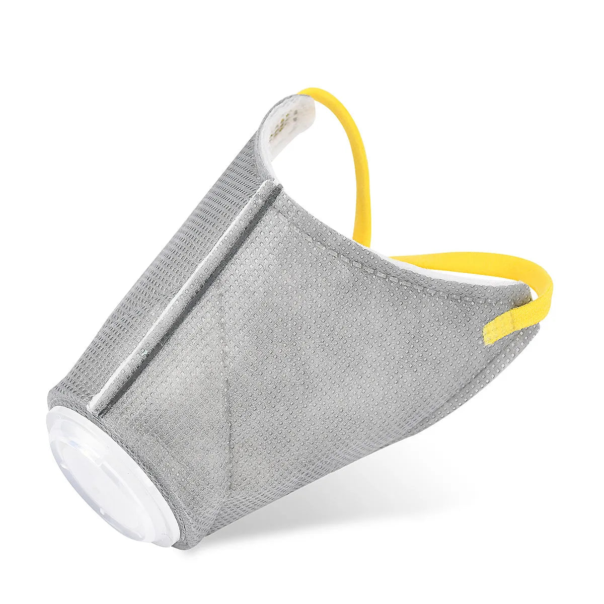 Grey dog anti-fog haze mask with soft cotton mouth cover and Velcro strap for respiratory protection