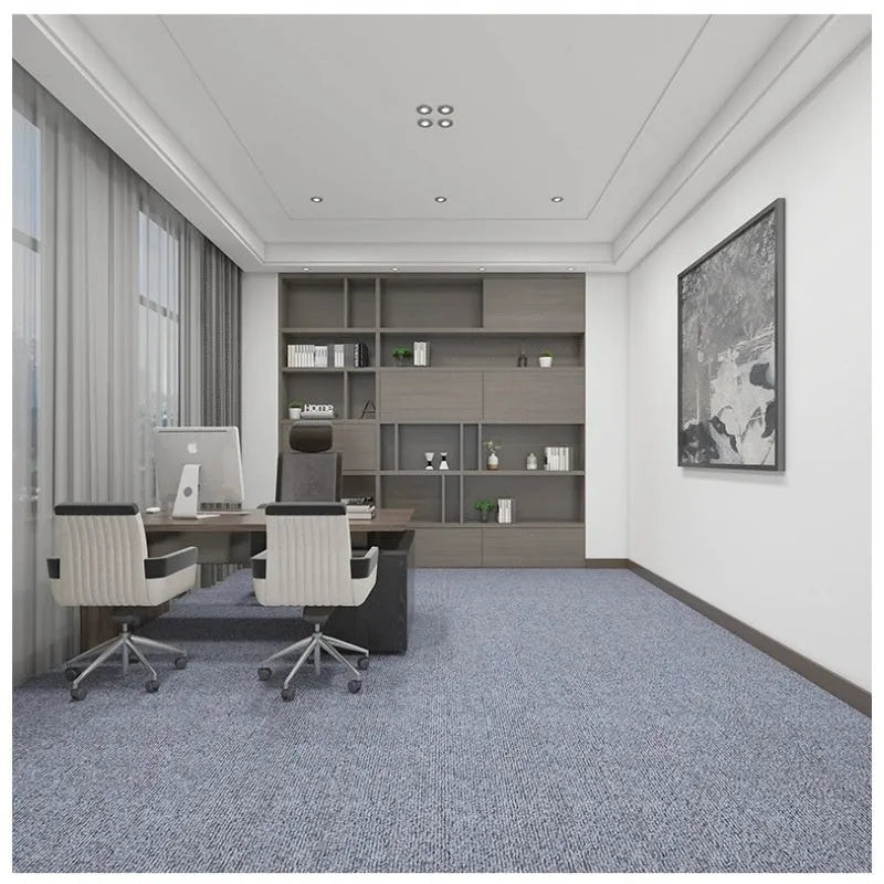 Sound insulation study computer chair mat in beige blended fabric for wood floor protection