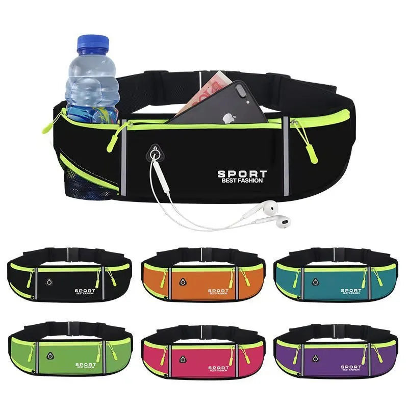 Waterproof Oxford cloth running belt bag with anti-theft features in multiple colour options